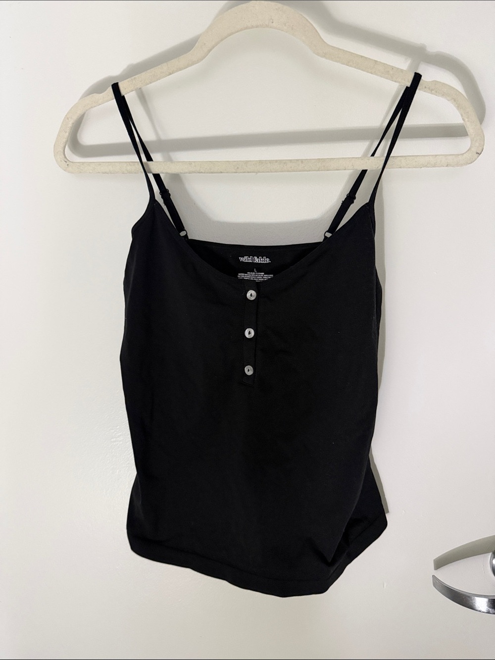 wild fable Black Button-Front Spaghetti Strap Camisole